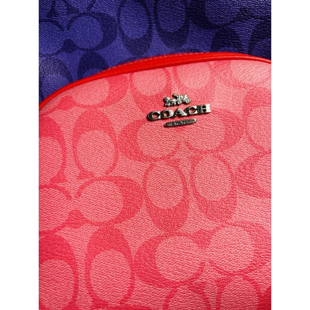 Coach RARE CA156 Court Backpack In Rainbow Signature Canvas Multi Hard To Find - Picture 8 of 15